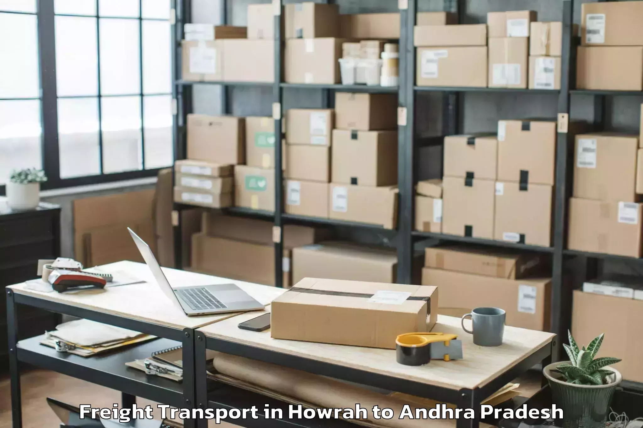 Affordable Howrah to Penamaluru Freight Transport